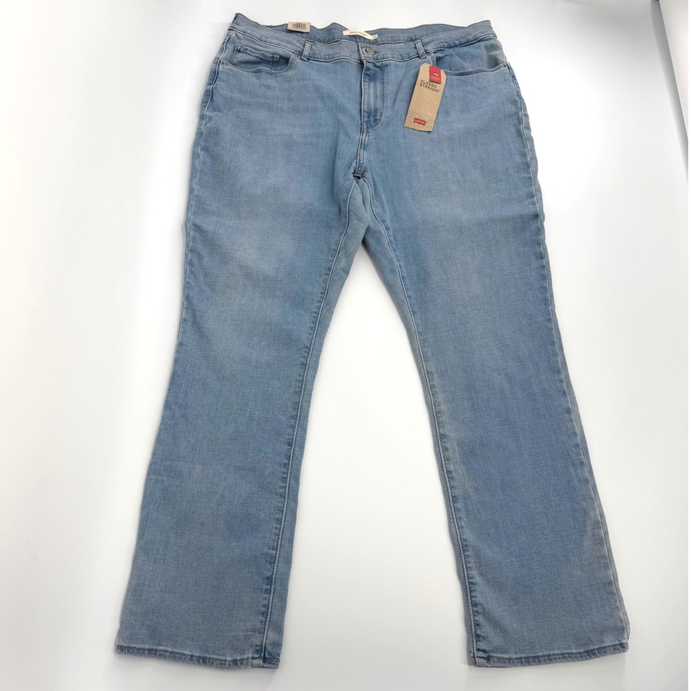 Levi's Classic Straight Jeans Womens 18 Medium Blue NWT Factory Imperfection